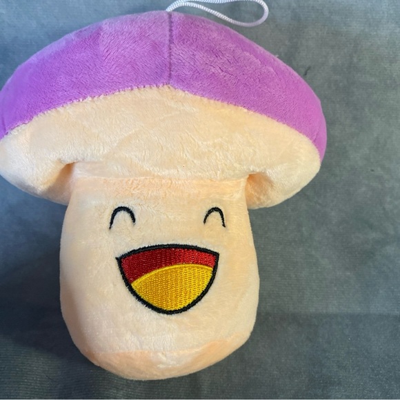 Mushroom Plush Duo Pink & Purple Hanging Display Happy Face Office Car Deco - Picture 6 of 13